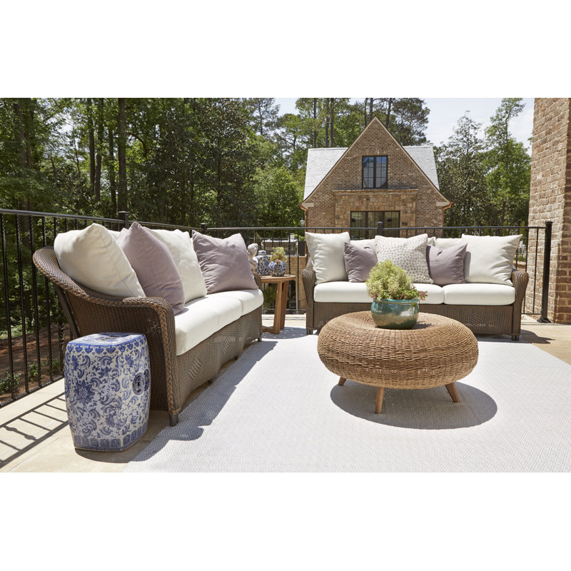 Reflections Outdoor 3 - Seat Patio Sofa, Ivory, Demo Stone