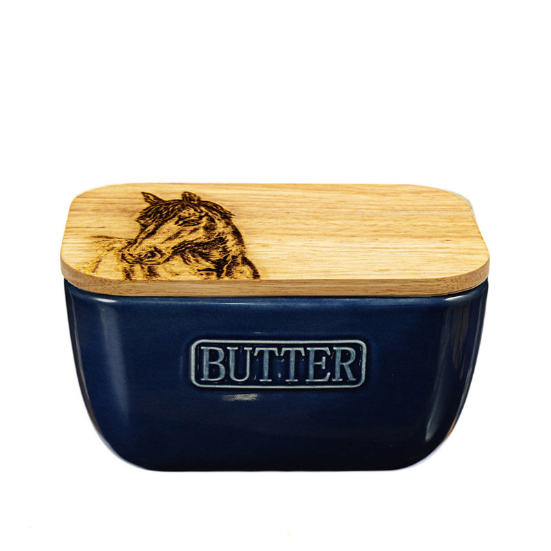 Ceramic Food Storage Container, Blue
