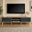 Meuble télé contemporain en faux bois avec étagères et placards de rangement