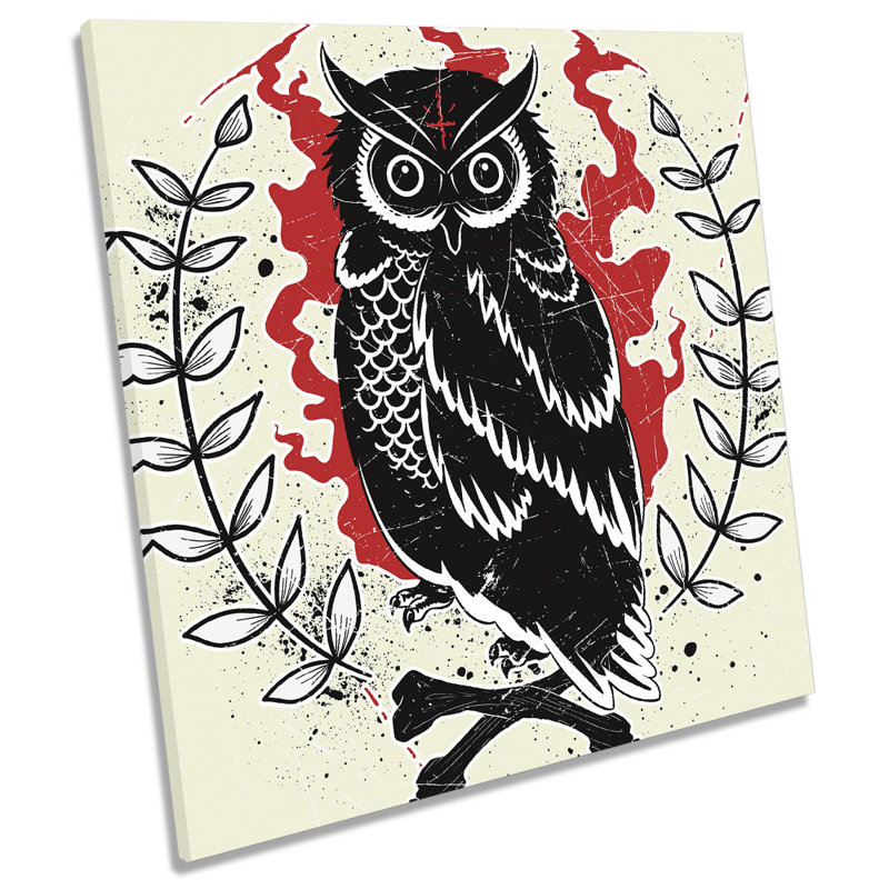 Owl Bird Modern Picture CANVAS WALL ART Square Print, 91.4cm H x 91.4cm W x 4cm D