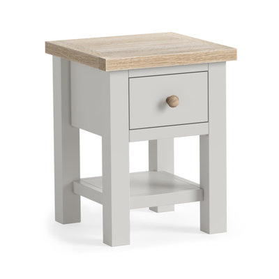 Waldemar Grey 1 Drawer Side Table with Storage