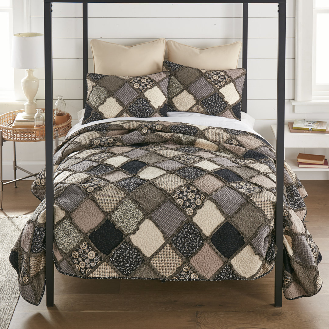 Donna Sharp Lexington Ragged Pieced Cotton Quilt Set Donna Sharp 