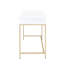 Bureau blanc élégant avec tiroirs de rangement et cadre en métal doré - cadre de travail ultrabrillant 2 doré-873839429