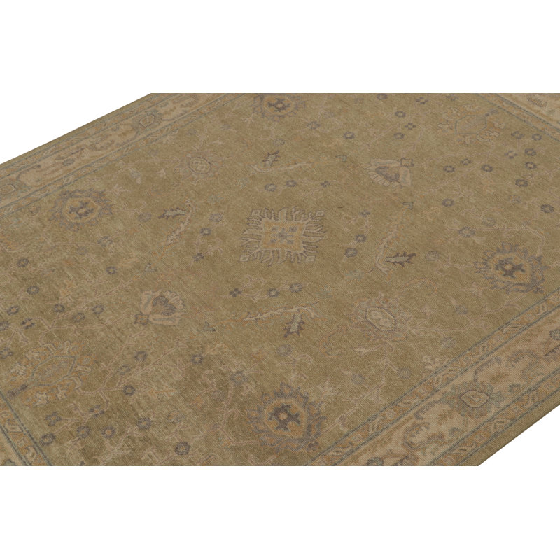 Distressed Homage Hand Knotted Wool Geometric Area Rug, Runner 3' x 8'