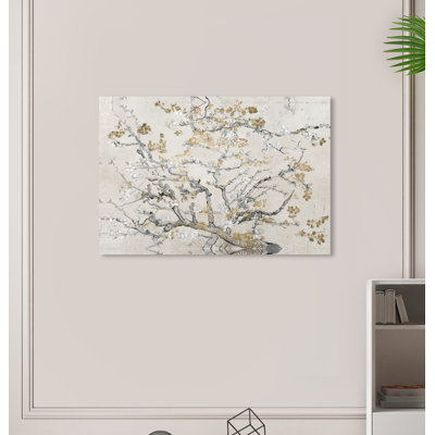 Classic And Figurative Van Gogh In Gold Blossoms Inspiration Light - Wrapped Canvas Graphic Art