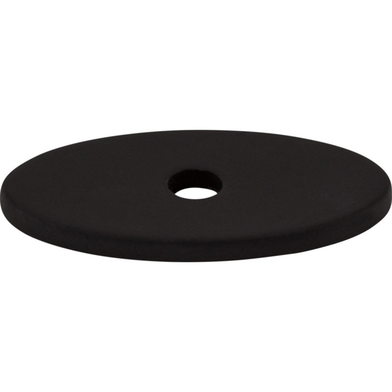 Oval  Backplate, Flat Black, 1.25" H x 0.75" W x 0.625" D