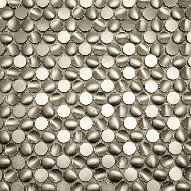 Carrelage mural mosaïque rond en métal 0,75 po x 0,75 po Corrie