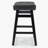 24" Solid Wood Grey Saddle Bar Stools Ideal for Kitchen Island and Counter-618578255