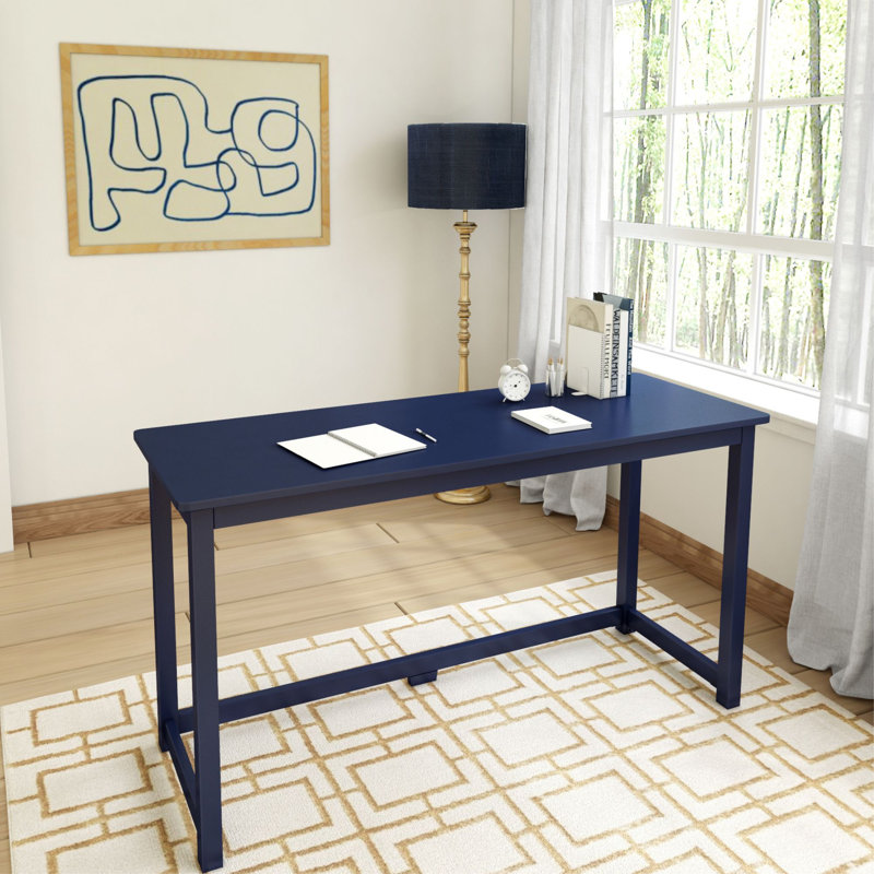 Essays Large Writing Desk, 29.75"H x 55.25"W x 19.75"D, Blue