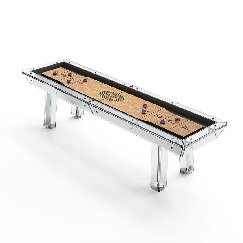 9'Premium Crystal Tempered-Glass Shuffleboard Table