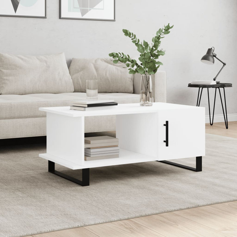Malosi Sled Coffee Table with Storage, White