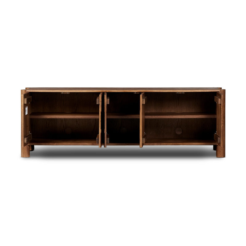 Ezri Solid Wood TV Stand, Brown