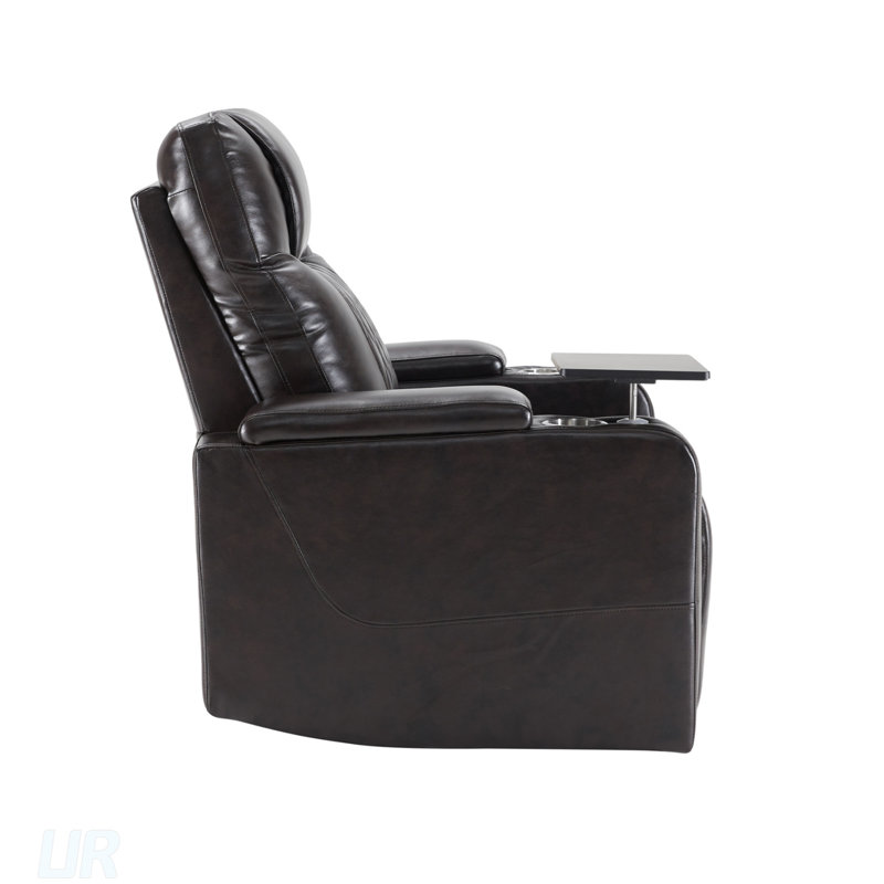 Power Recliner With USB Charging, Swivel Tray, And Arm Storage For Ultimate Comfort And Convenience, Black