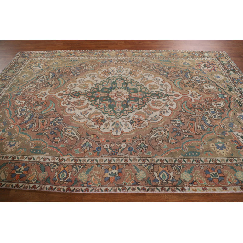 Tapis rétro de conception perse Bakhtiari noué à la main 7 x 11
