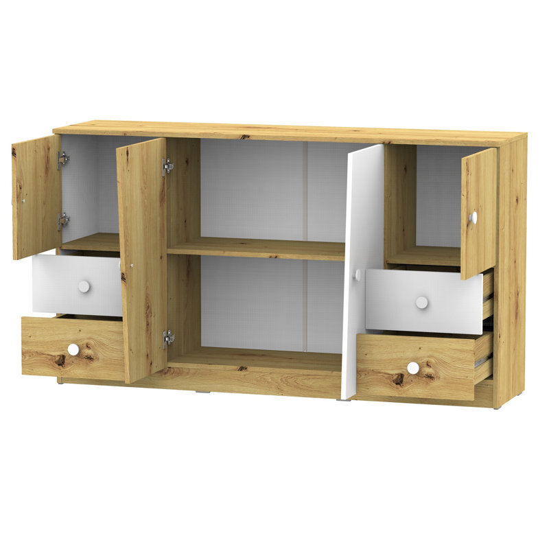 Nantes 160cm Sideboard, White High Gloss
