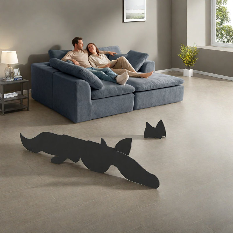 Canapé modulaire moderne en chenille gris foncé, canapé-lit peu encombrant pour le salon