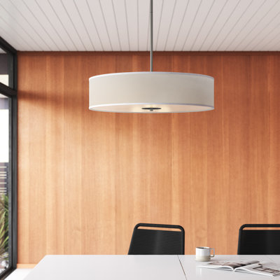 Lustre à abat-jours cylindrique à trois lumières