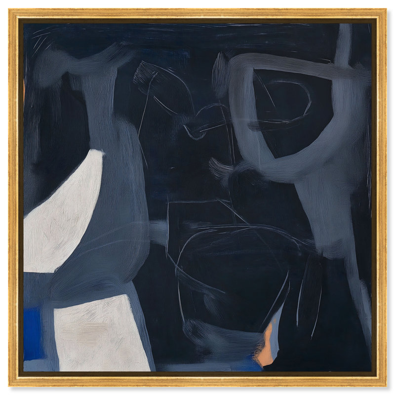 Obscured Voices I Canvas Abstract Print by Oliver Gal, Black Frame, 12 x 12, 25"H x 25"W, Gold Frame