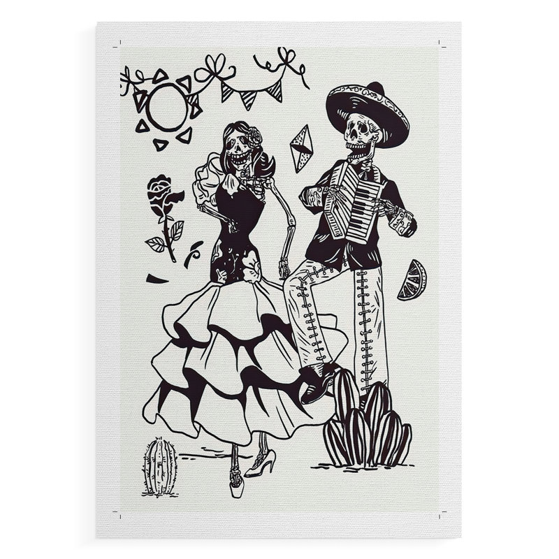 Jour des Morts Parade III - Impression sur toile seulement - NON-CADRE, H 27 po x l 18 po