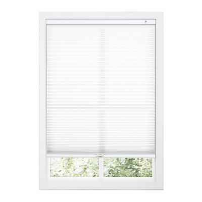 EZ Fit No Tools No Drill Cordless 1.5" Light Filtering Cellular Shades, 33.5"W x 48"H, White
