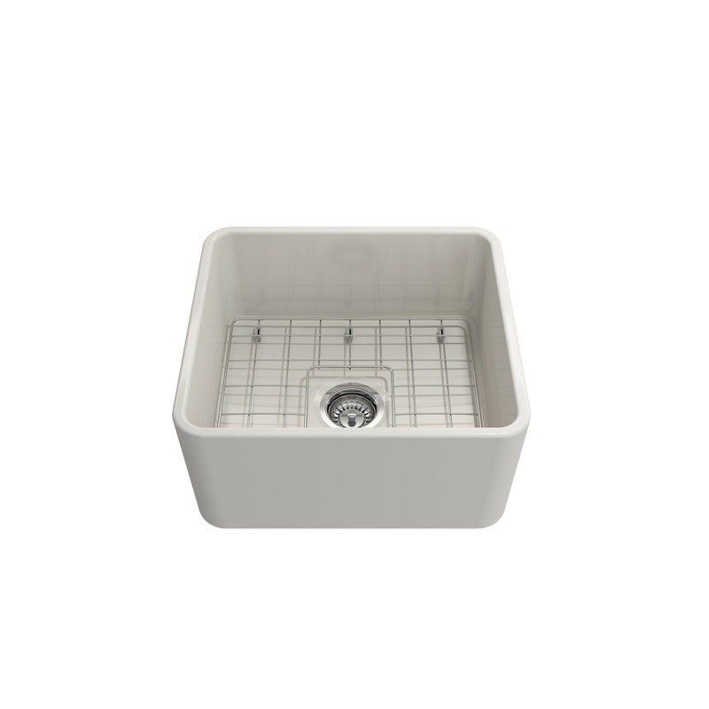 20 in. L Farmhouse Kitchen Sink, Biscuit