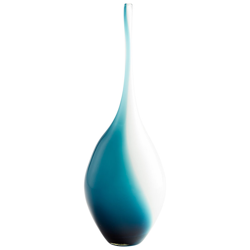 Swirly Glass Table Vase, 16.5" H x 5.75" W x 5.75" D