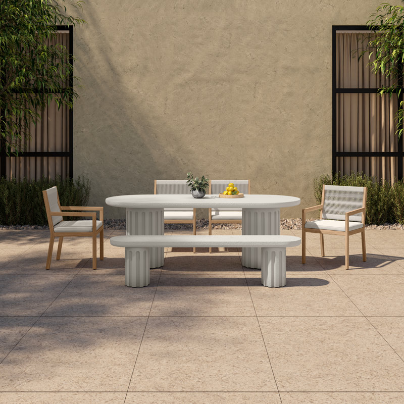 Pipperidge 75'' Concrete Outdoor Bench