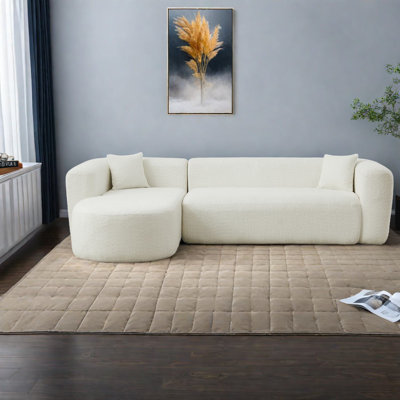 Canapé d'angle Compression Cloud, canapé moderne en chenille de 277 cm pour la maison