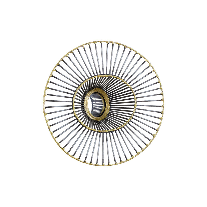 12" Round Bronze & Gold Tilt-A-Wire Wall Mirror