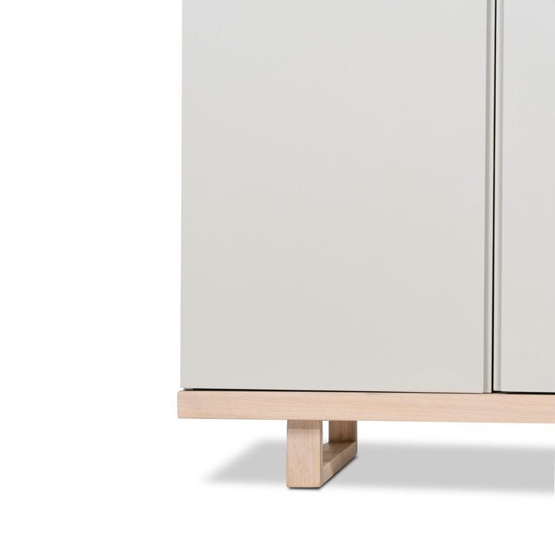 Modern Brazilian 71'' W Solid Wood Sideboard, Nogal/Off White