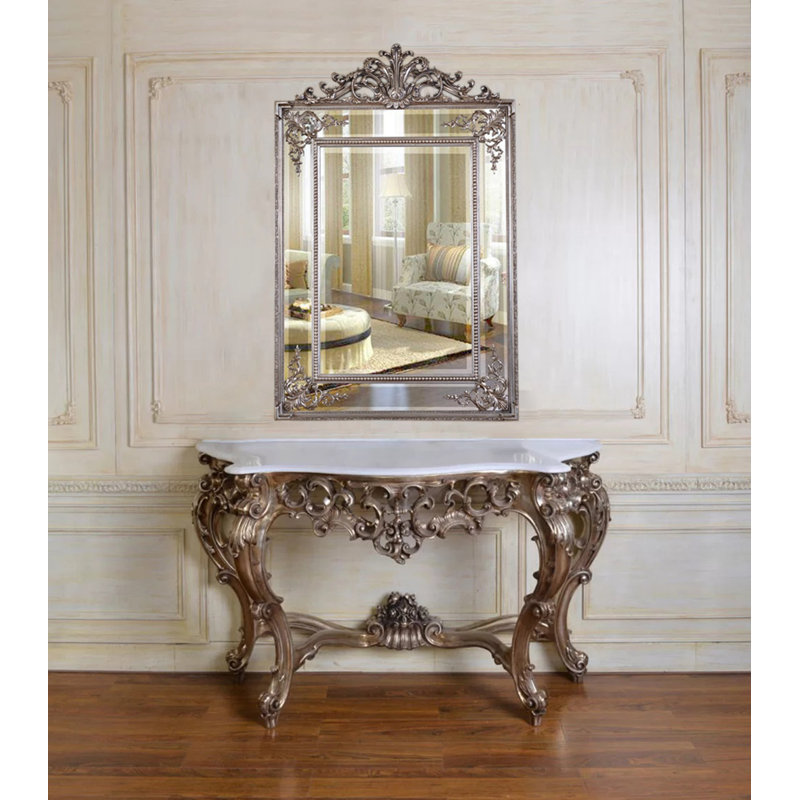 Infinity Marble Top Console Table and Mirror Set