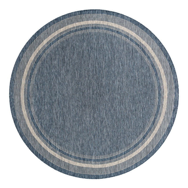 Tapis intérieur / extérieur bleu Swanee, Blue, Rond 10 pi
