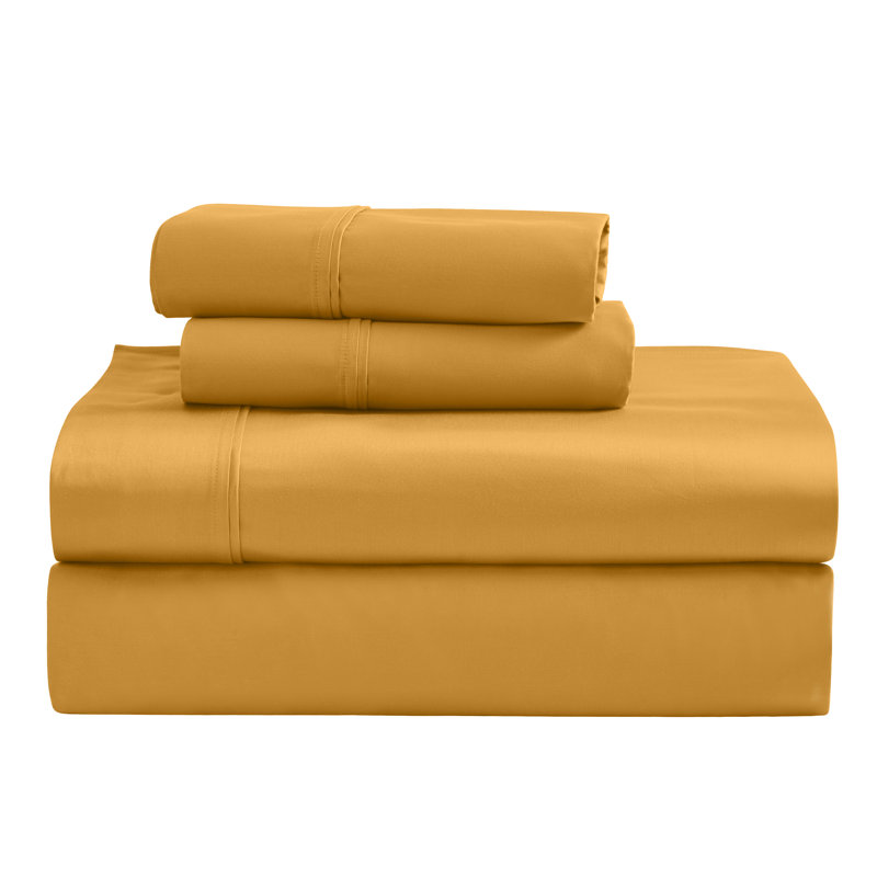 Ensemble de draps en satin de coton égyptien certifié Mellark 1200 fils au pouce carré, Marine