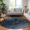 Tapis bleu marine intérieur / extérieur en polyester tissé à la machine Fayme