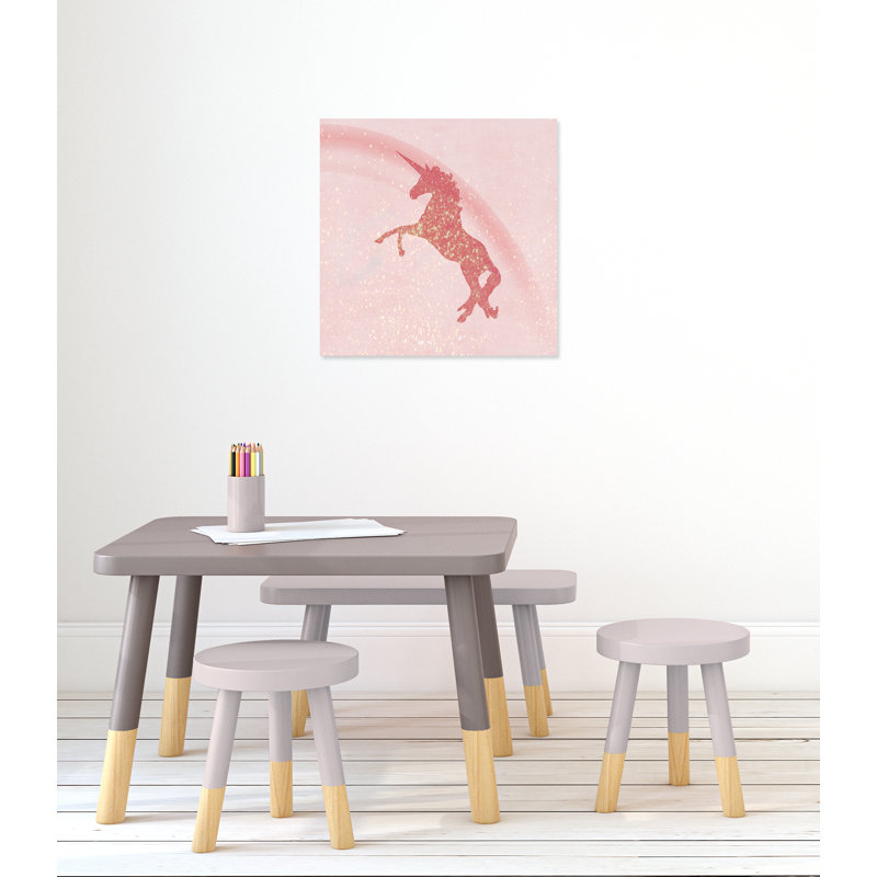 Paillettes licorne 2, H 24 po x l 24 po x P 1,5 po, Toile