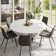 Suzzie Modern Round Dining Table for 4-6 with Sintered Stone Tabletop, Carbon Steel Base Pre-Assembly
