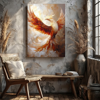 Phoenix Ascension Canvasdivine Rebirth And Eternal Flame Canvas Wall Art