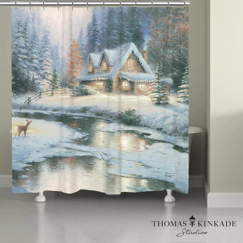 Rideau de douche Thomas Kinkade Deer Creek Cottage