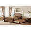 Grand lit plateforme avec lit gigogne simple TG et 2 tiroirs de rangement, lit en bois classique avec tête de lit à broche-260900884