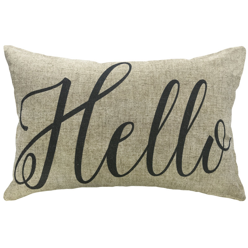 Text Linen Reversible Throw Pillow