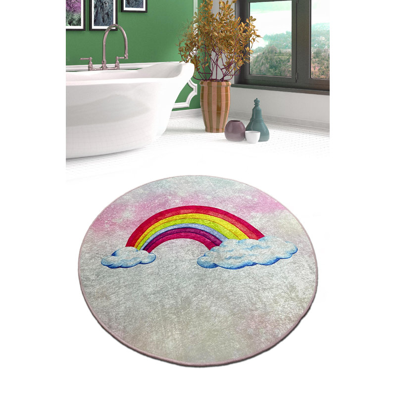 Luxury Bathmat, 39.4 inches Diameter, 100% Polyester, 700 g/m² | Antibacterial, Non-Slip Underside, 0.4-inch Pile Height | Machine Washable at 86°F, Ideal for Modern Bathrooms, Soft & Durable Design