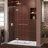 DreamLine Aqua Ultra 36 inch D x 60 inch W x 74 3/4 inch H Frameless Hinged Shower Door in Chrome with Left Drain White Shower Base Kit-29345642-29345644-132212455
