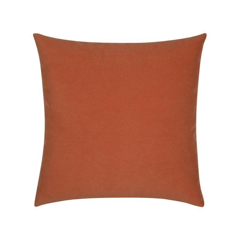 Lush Velvet Performance Pillow Cover & Insert, Papaya, Square
