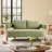 Modern Rounded Loveseat Sofa, Green Textured Fabric-124582048