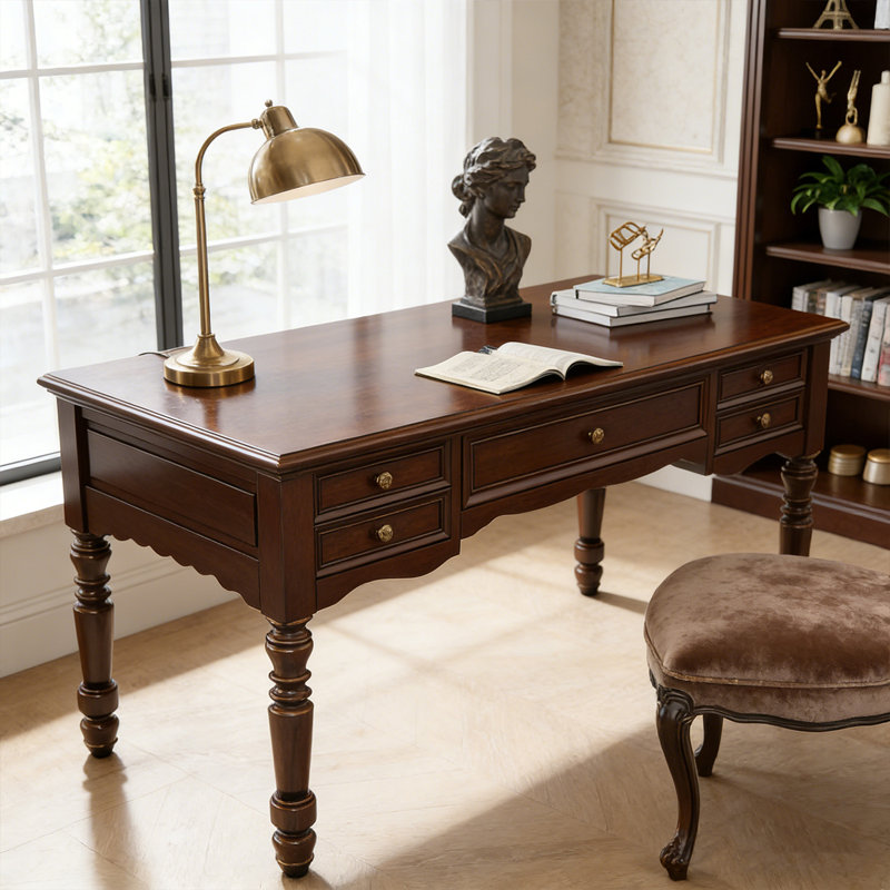 Bureau en bois massif brun de style américain 62,99 "