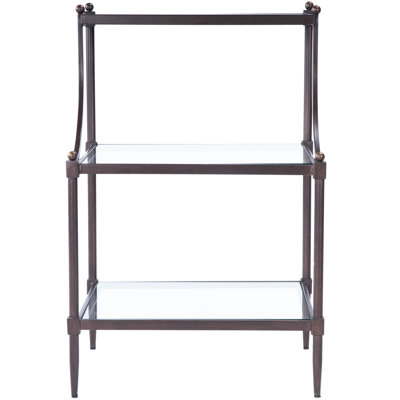 Peninsula Metal & Glass Side Table