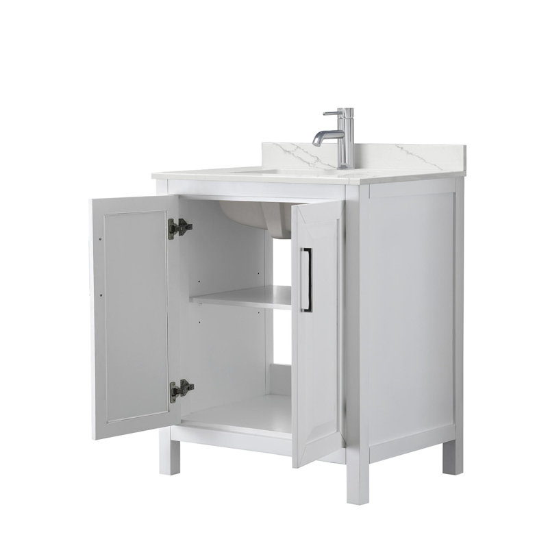 Daria 30'' W Vanity, White Quartz, White, Polished Chrome