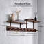 Wall Mount Coat Rack with Shelf, 2 Pack 15.7in Each, 10 Wooden Hooks, Adhesive or Drilling Install, for Clothes Towels Keys Bags