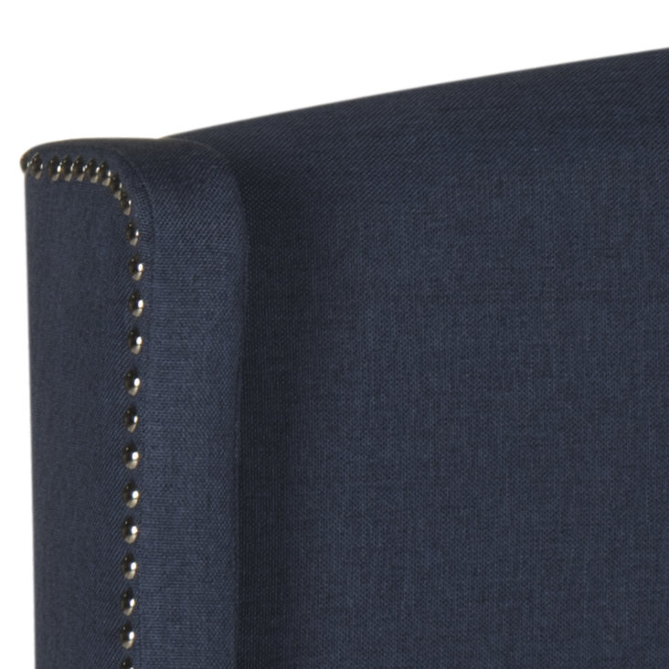 Hattiesburg Upholstered Headboard, Twin, Navy 100% Linen