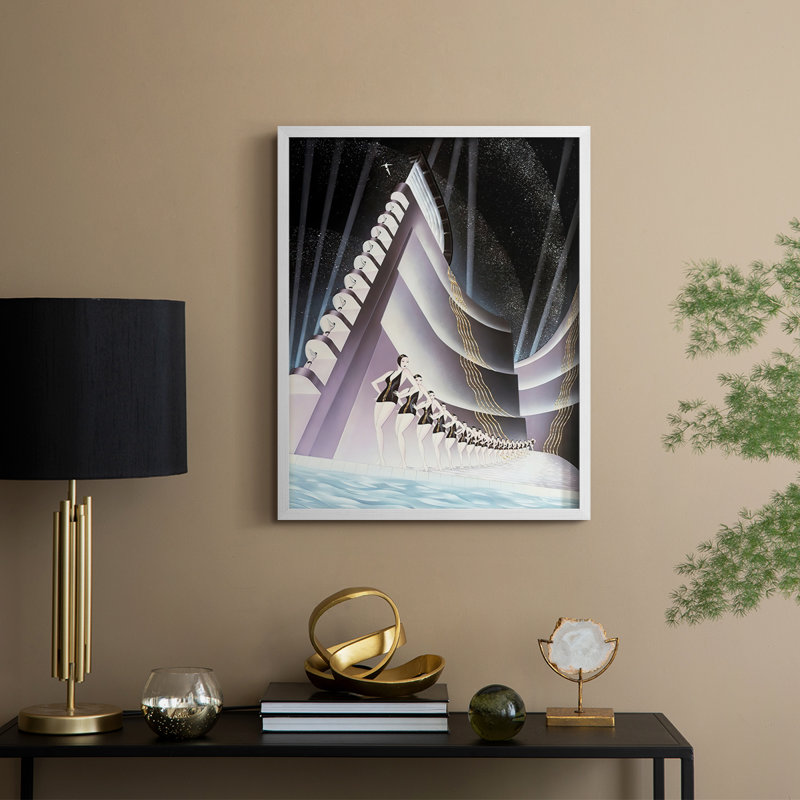 Aquacade Framed Print - Solid Wood, 11" H x 9" W, White